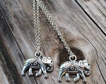 Tribal Elephant Necklace, Charm Necklace, Elephant Necklace