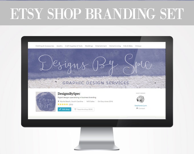 NEW Purple Watercolor Etsy Shop Branding Set --- Etsy Shop Branding, Small Business, Etsy Banner and Graphics