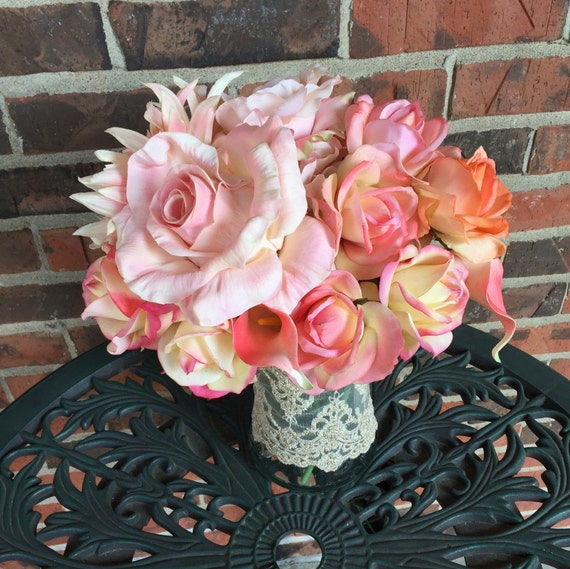 True touch Centerpiece Roses Centerpiece by MerryMeBouquets