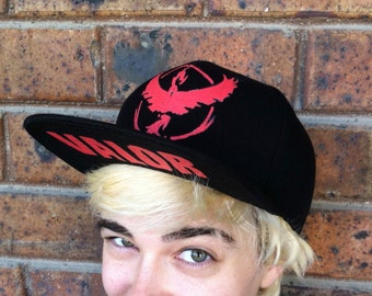 Pokémon Go Team Instinct Valor Mystic Snapback Hat Name on Brim