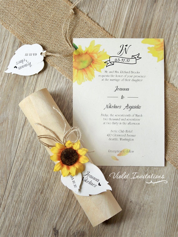 Rustic Sunflower Wedding Invitation SAMPLE Boxed Rustic Sunflower Wedding Invitation SAMPLE Boxed