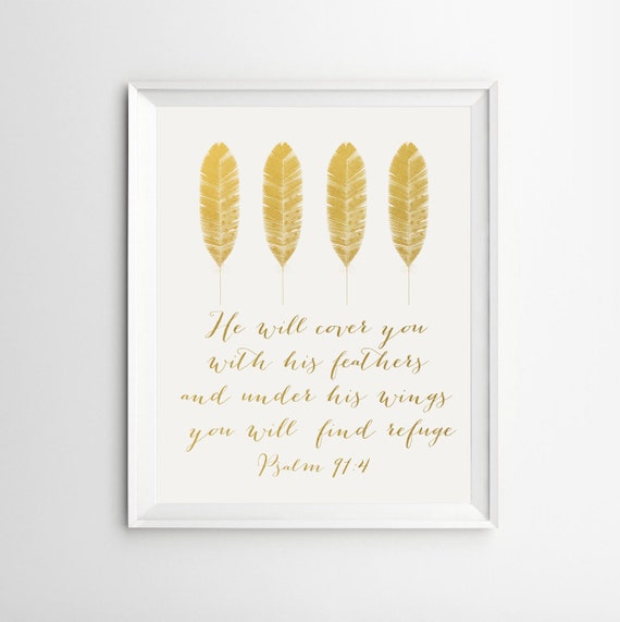 Bible Verse Wall Art Gold Foil Bible Verse Wall Art by ArteeCor