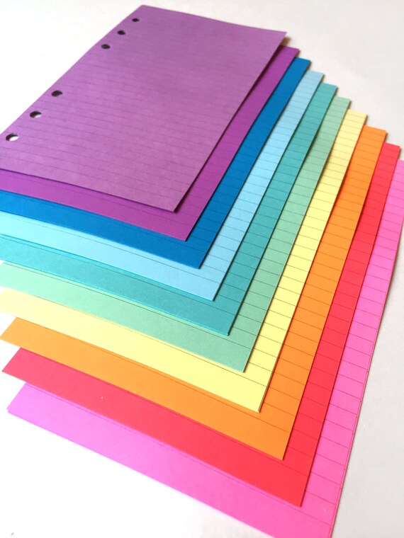 spring rainbow planner paper fits filofax personal or a5 size