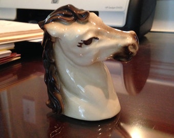 Vintage Ceramic Stallion Horse Head- Bust