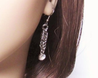 Chainmaille Earrings Chic Earrings Spike by DameCreation on Etsy