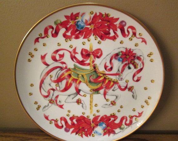 decorative plate carousel horse christmas decorative plate carousel horse christmas