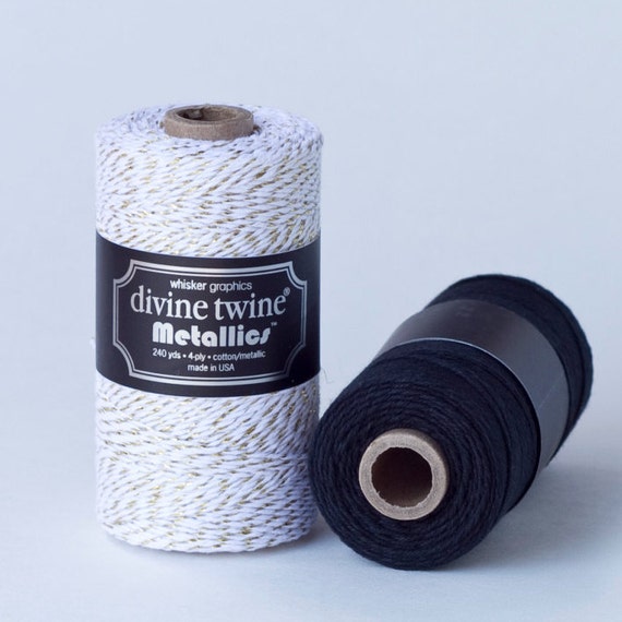 Gold Metallic Divine Twine 240 yds Gold Metallic and White