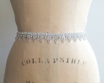 Art Deco Wedding Bridal Sash Belt-Bridesmaid Belt-Beaded Rhinestone Bridal Sash Belt-Bridesmaid Sash belt-Art Deco Bridesmaid Sash Belt