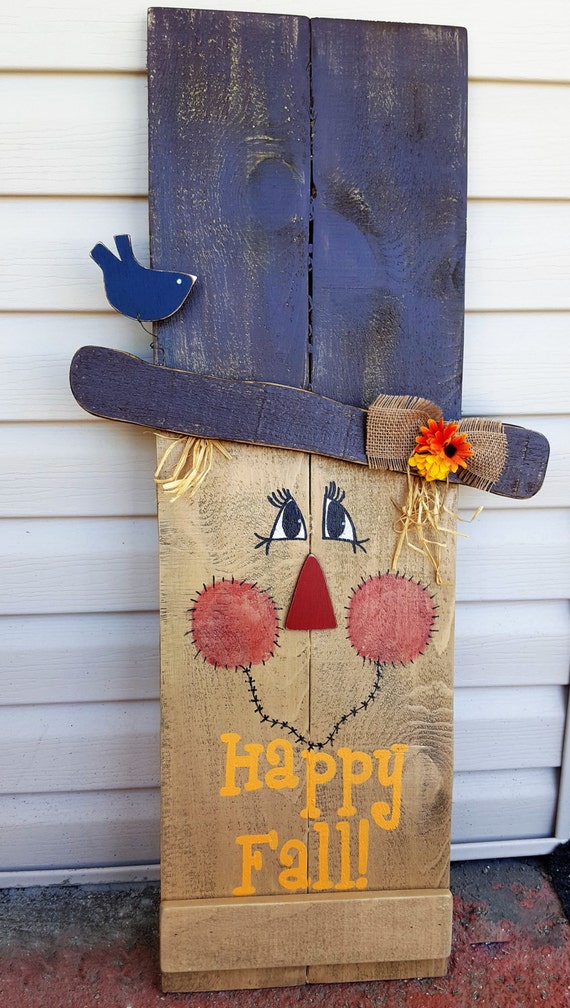 Reversible Fall Winter Sign 2 in 1 Sign Snowman Scarecrow