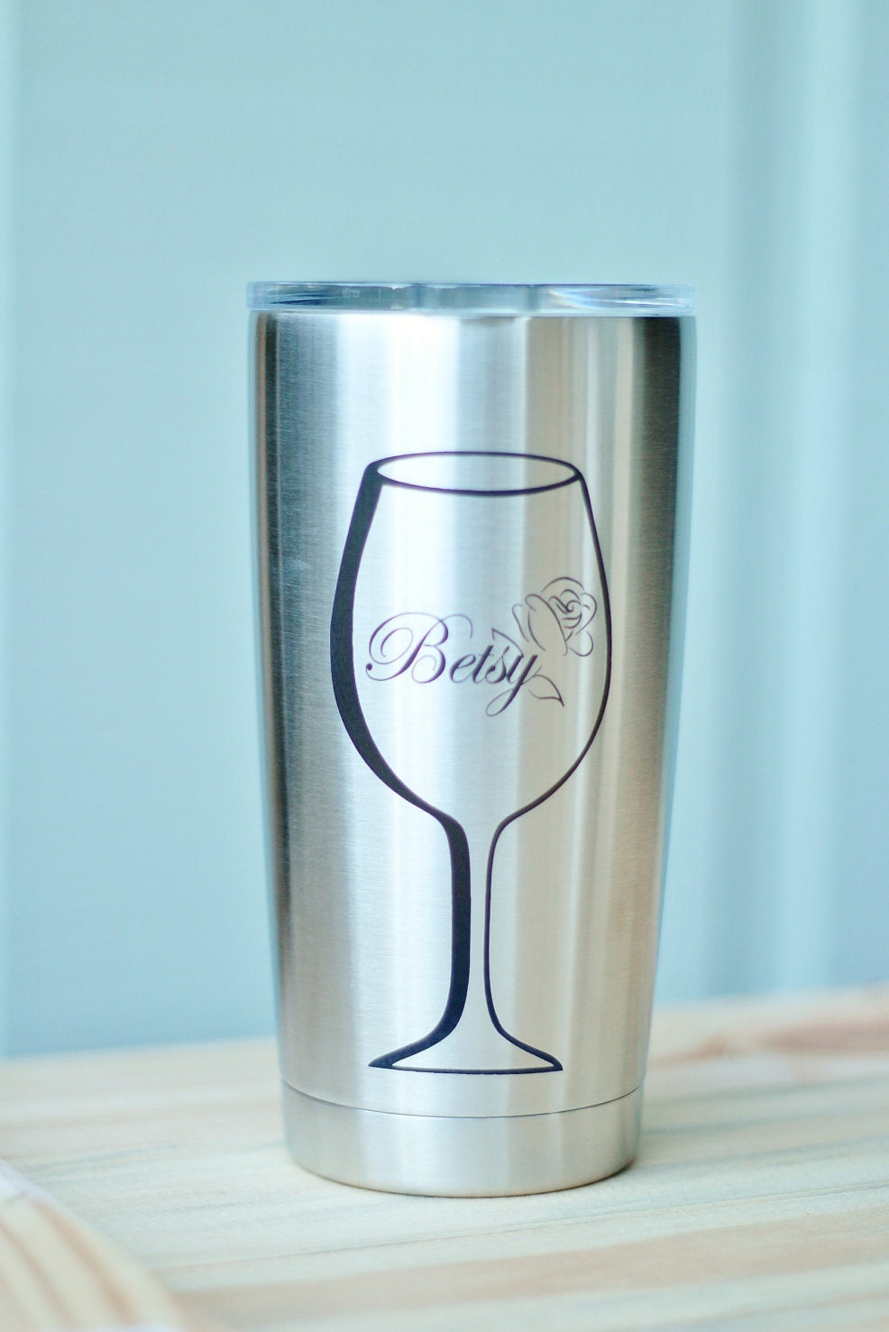 Wine Lover Etched Yeti Rambler 20oz Stainless Steel Mug Gift