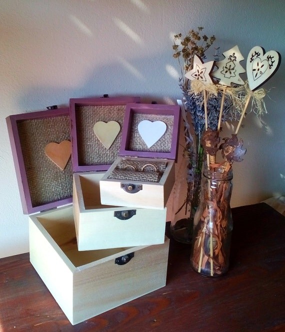 Wedding ring box Decoupage box Ring bearer box Wooden
