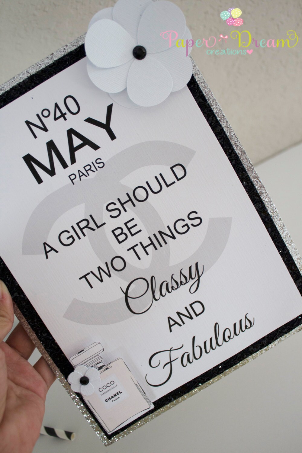 Chanel banner, Coco Chanel party birthday, coco chanel banner by