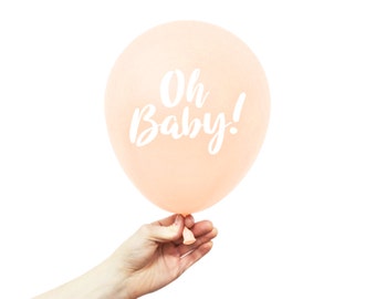 Oh Baby Balloons - (3x) Peach Blush 11" Standard Latex Balloons - Gender Reveal / Baby Shower / Party / Modern Ideas / Girl / Gender Neutral