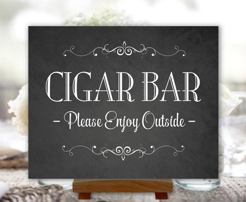 Cigar Bar Sign Chalkboard Printable Wedding Sign DIY