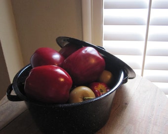 Enamelware Blue Splatter Small Stock Pot