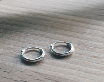 8mm Silver hoop earring, Tiny hoop earring, Tiny hoop, Cartilage hoop, Silver hoop earring, Silver hoop, Brow hoop, Lip ring (H55)