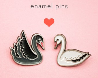 Swan Enamel Pin Set Valentine Pin Set Lapel Pin Set Swan Pin Set Best Friend Set Girlfriend Gift Ideas Valentines Day Pin