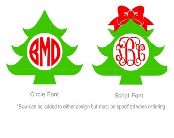Iron On Monogram Christmas Tree