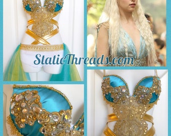 Khaleesi Daneary's Costume Sexy - Rave outfit, Festival Outfit - Game of Thrones Costume, festival outfit, cosplay