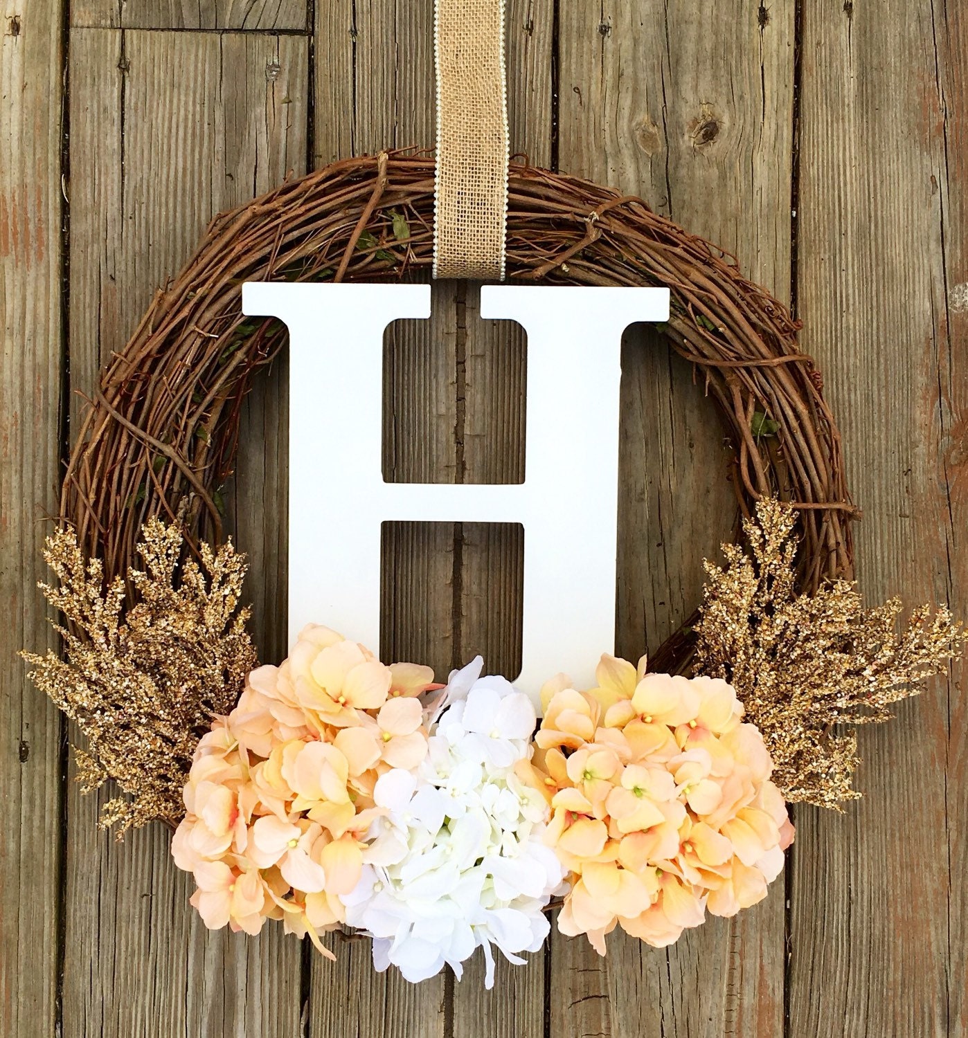 Monogram Wreath, Spring Wreath,Spring Decor, Summer Monogram Wreath, Summer Wreath, Spring Door Wreath, Wedding Wreath