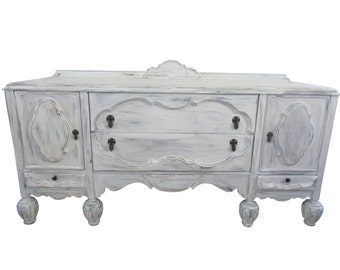 Painted White Buffet Jacobean Sideboard Vintage Cottage Painted Buffet Paris Apartment Sideboard