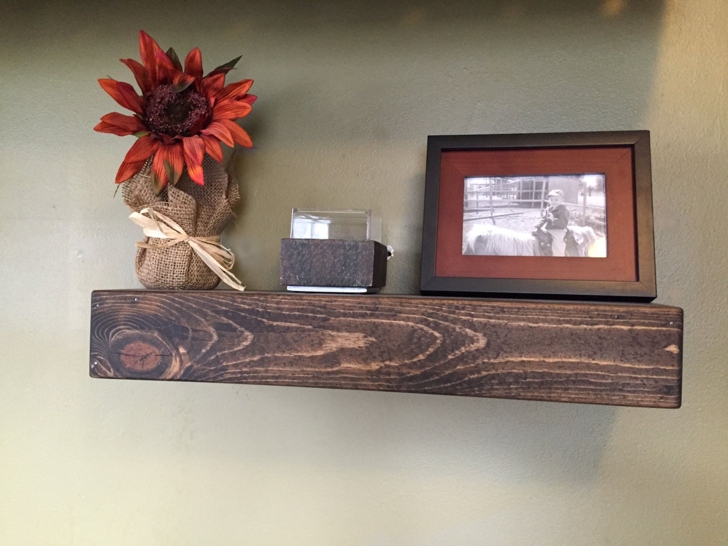 Rustic Style Floating Shelves Dark Walnut by GnHWoodCrafters