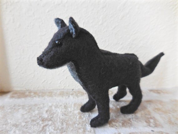 small stuffed wolf