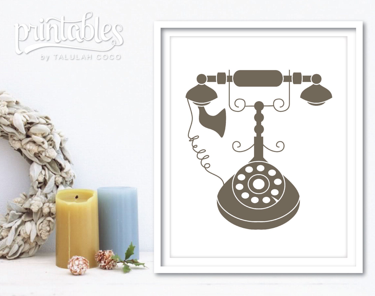 Vintage Phone Printable Poster Old Telephone Art Print