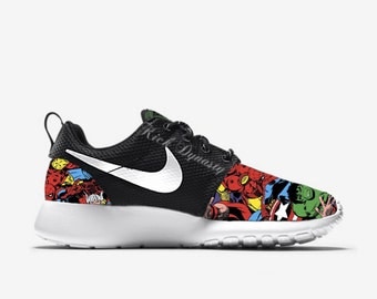 15% OFF SALE Marvel Avengers Comic Custom Nike Roshe Run Sneakers Superhero