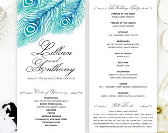 Wedding Program Cassidy Printable Wedding Program Template Diy