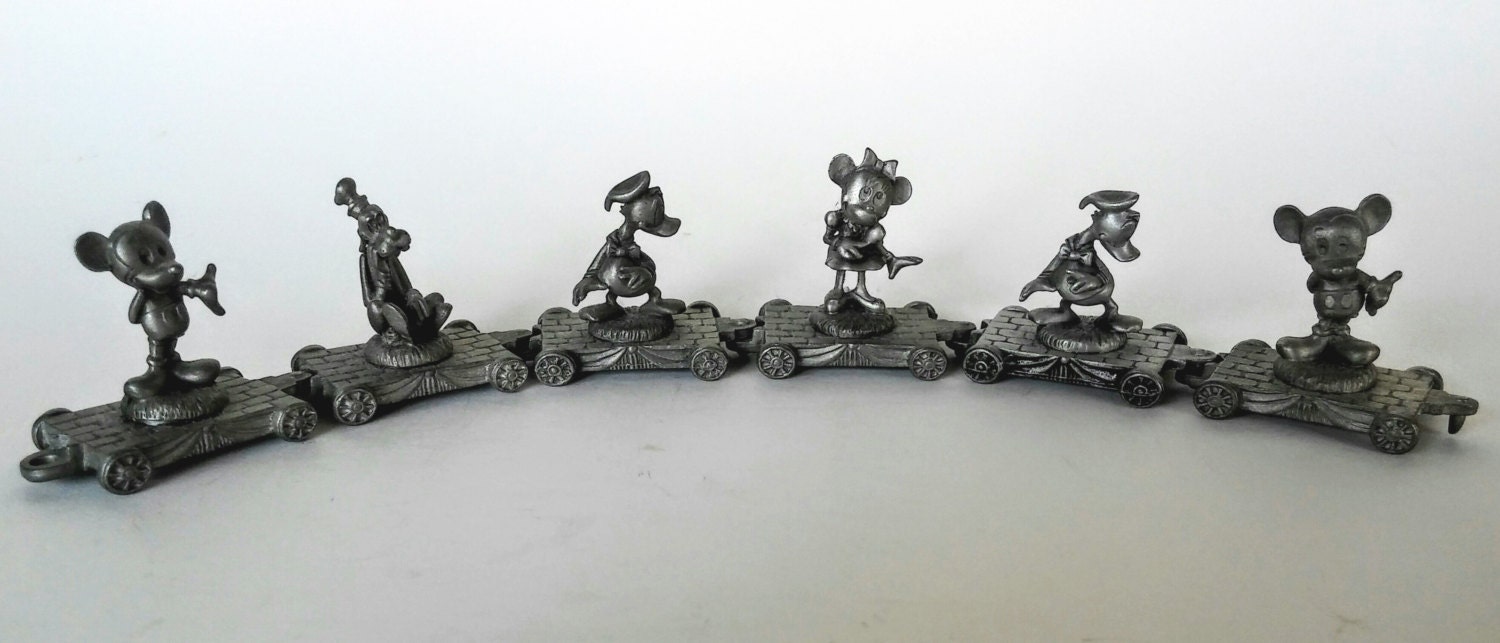 Disney Pewter Figurines Vintage Train cars Collectible