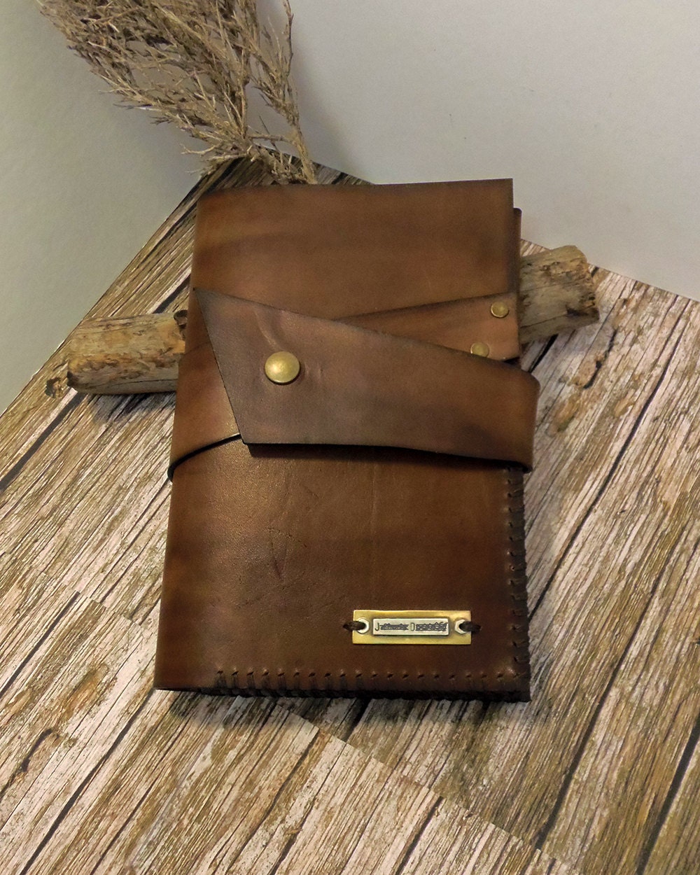 Leather journal cover 5 x 8.25 Personalized
