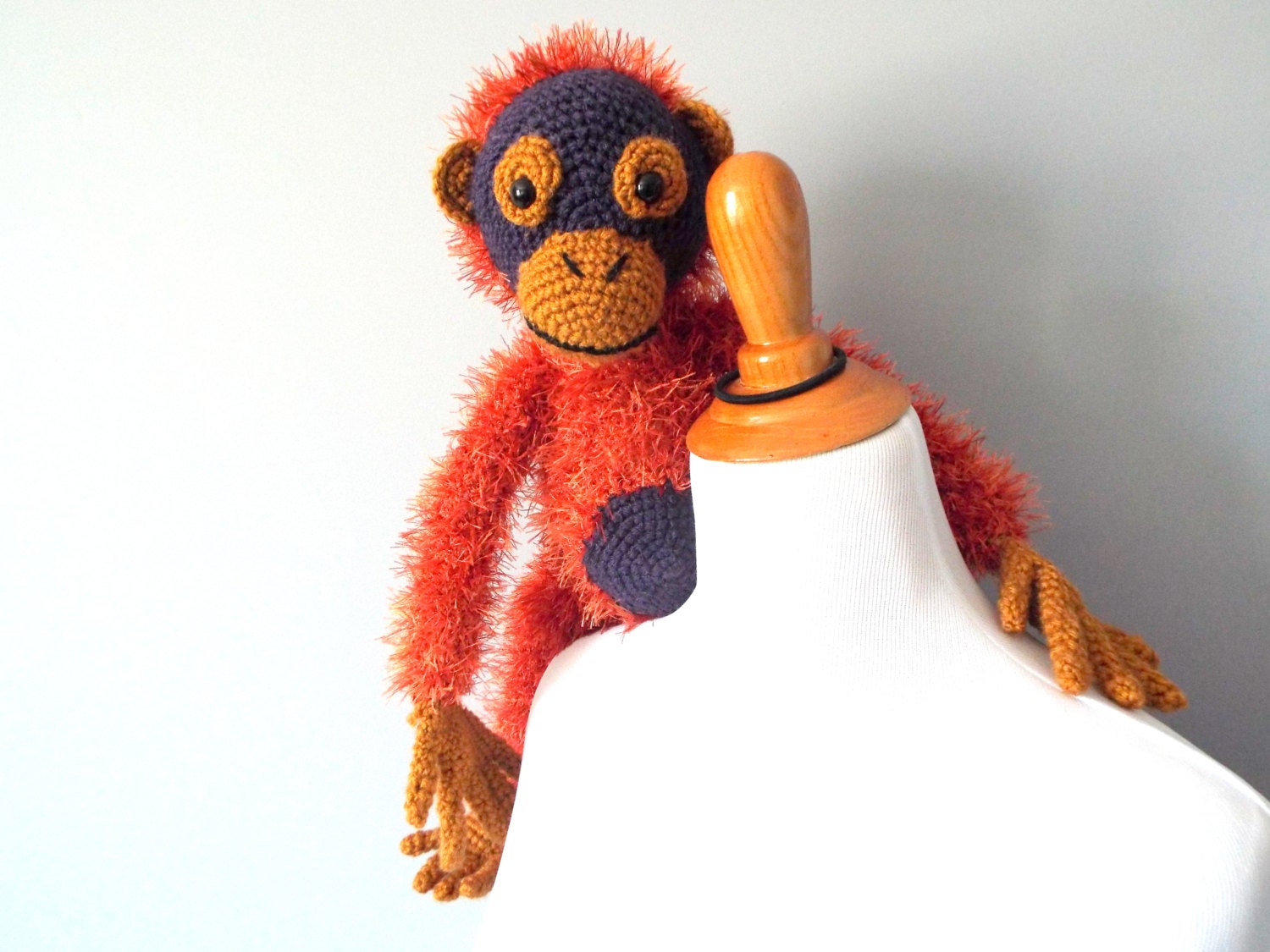 knitted monkey toy