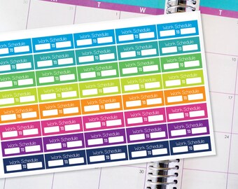 Planner Stickers Erin Condren Life Planner (ECLP) - 40 Work Schedule Stickers (#6002)