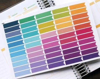 Flag Planner Stickers Erin Condren Life Planner (Eclp) - 55 Blank Flag Header Stickers (#7000)
