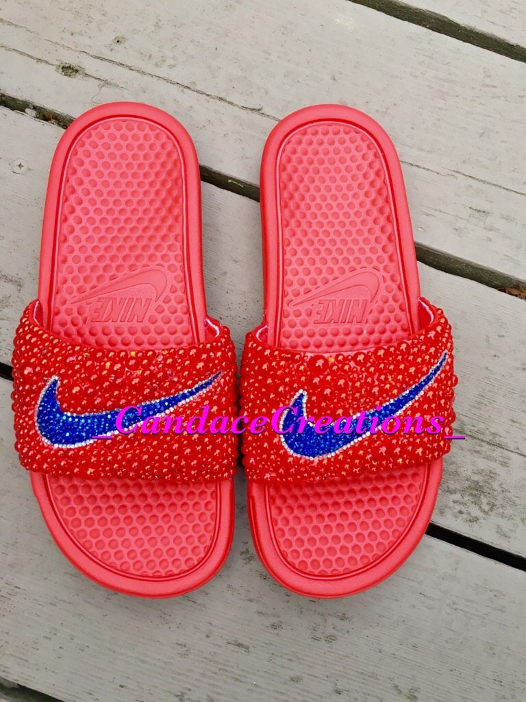 sparkly nike slides