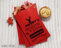 Merry christmas ya filthy animal! Christmas gift bags, gift bags for him, christmas gifts for