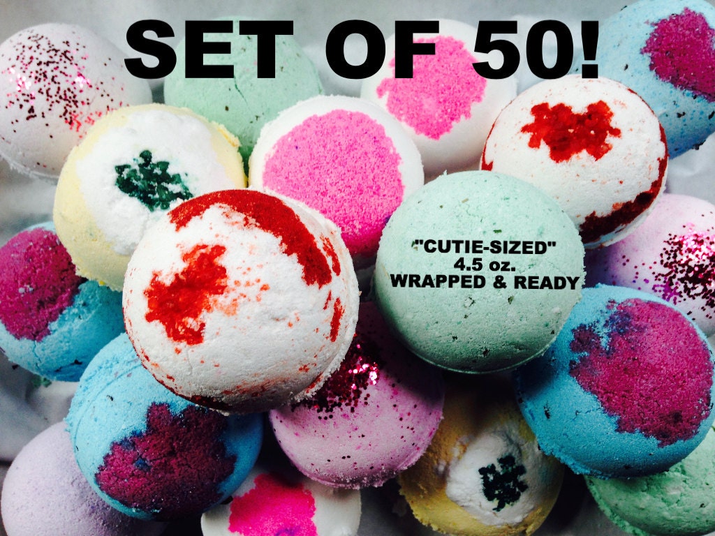 Wholesale Bath Bombs Set of 50 Wrapped & Ready by BathBombFactory