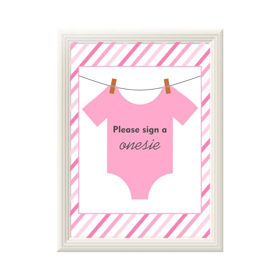 Onesie Clothesline Baby Shower Guest Book Alternative Girl