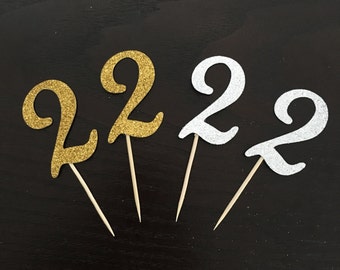 number 2 cupcake topper .. birthday cupcake topper .. happy 2nd birthday