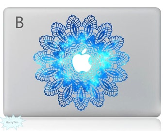 Blue Flower Decal Mac Stickers Macbook Decals Macbook Stickers Apple Decal Mac Decal Stickers Laptop Decal