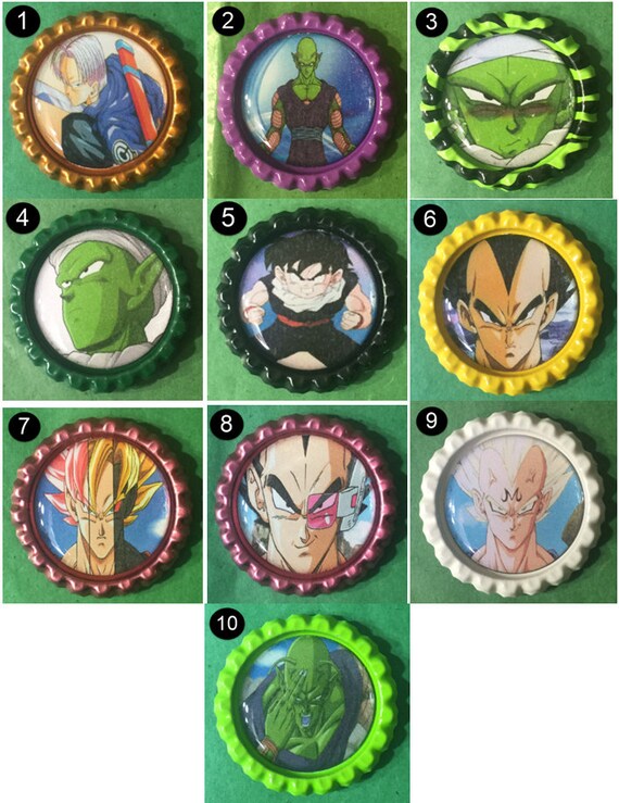 Items similar to Dragon Ball 1 inch bottle caps Choose from 10 designs