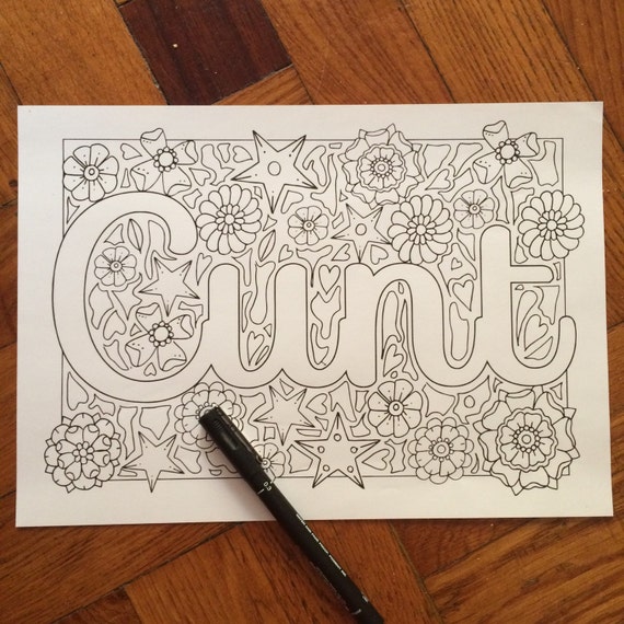 Download sweary coloring page cunt Swearing Coloring by edwinamcnamee