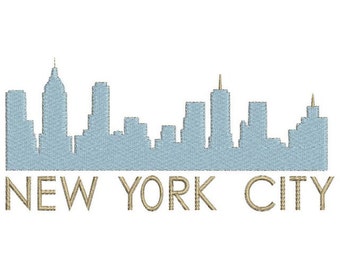 New York City skyline embroidery design
