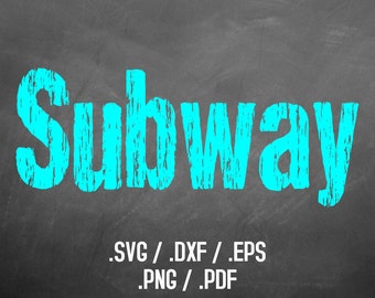 Subway Font Design Files For Use With Your Silhouette Studio Software, DXF Files, SVG Font, EPS Files, Png Font, Distress Font Silhouette