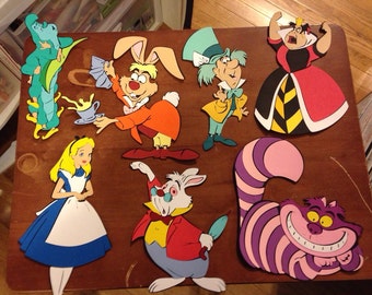 Alice in Wonderland Character Die cuts set of 7