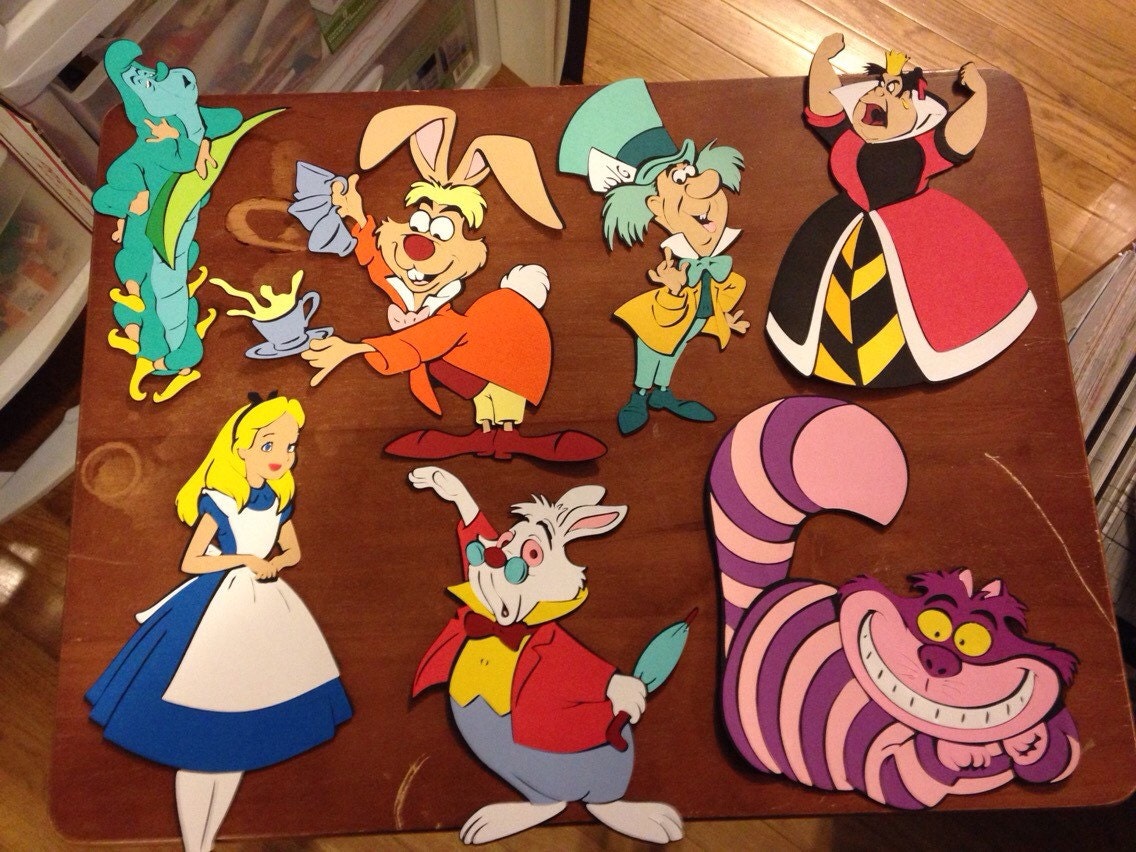 Alice in Wonderland Character Die cuts set of 7