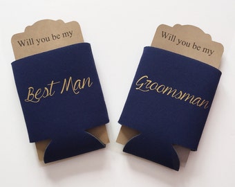Groomsman Proposal Can Cooler CURSIVE | Will you be my Best Man Groosman | Bridal Party