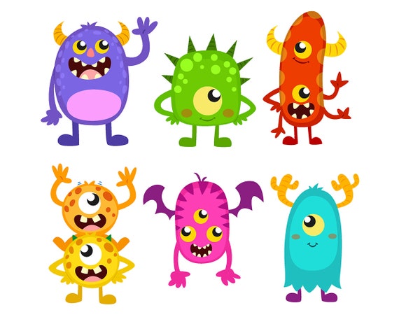 SALE Monster CLIPART Cute Funny Monsters Cliparts Monster