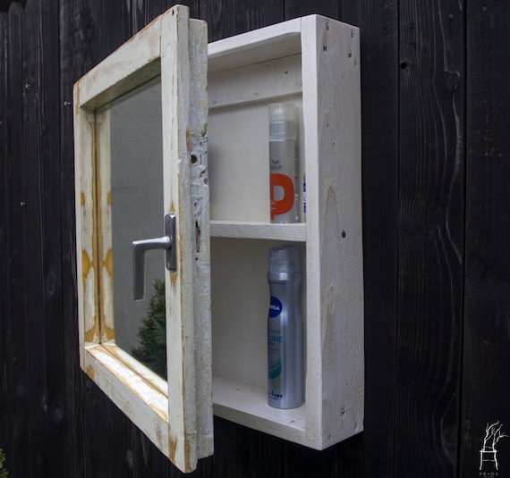 Items similar to Bathroom with mirror made from old window